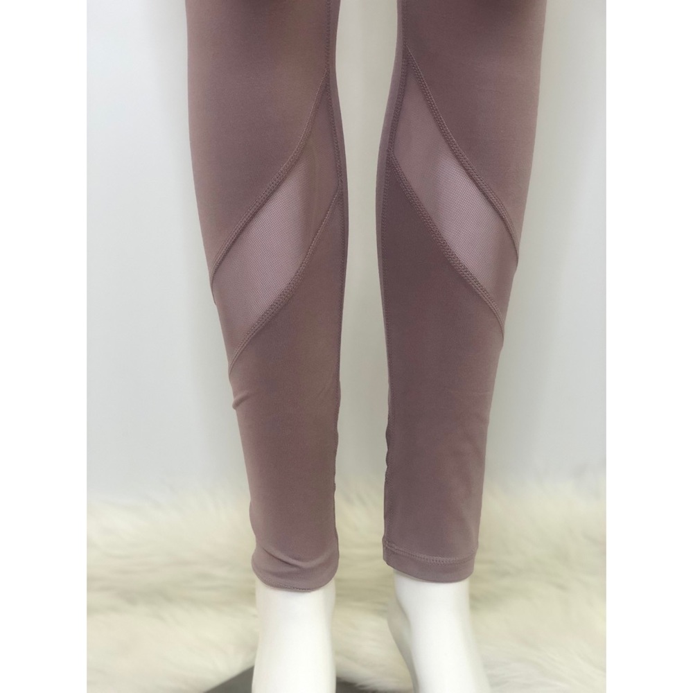 Mauve violet full-length athletic casual leggings - Picture 3 of 8